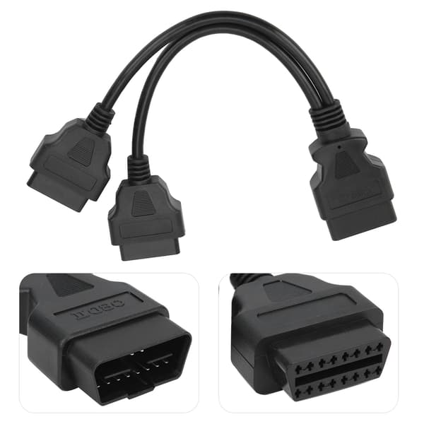 16-Pin OBD2 Kabel 1-til-2 Forlænger Splitter Bil Diagnostisk Stik Adapter 30 cm Forlængerlængde