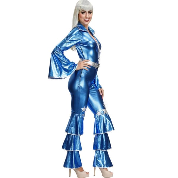 Blå Jumpsuit i konstläder (XL)