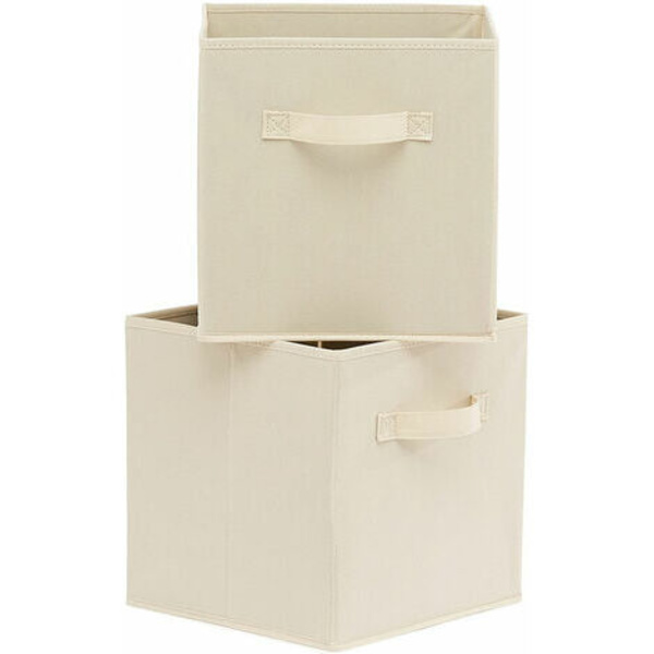 Basics sæt med 6 foldeopbevaringsterninger (beige)