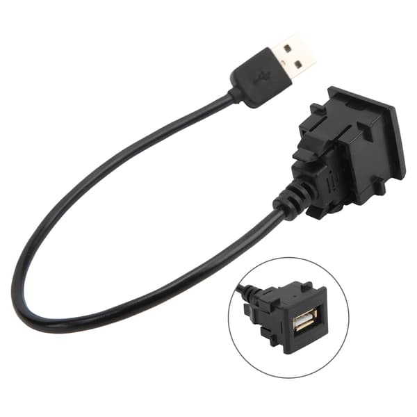 Bil Ledning USB Udgang Forlænger Han til Hun Multipel Beskyttelse 12V‑30V Input Erstatning for Camry Prius