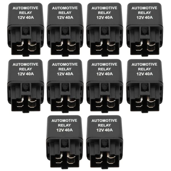 10 st DC 12V 40A bil luftkonditioneringskondensorrelä med 5 trådterminaler