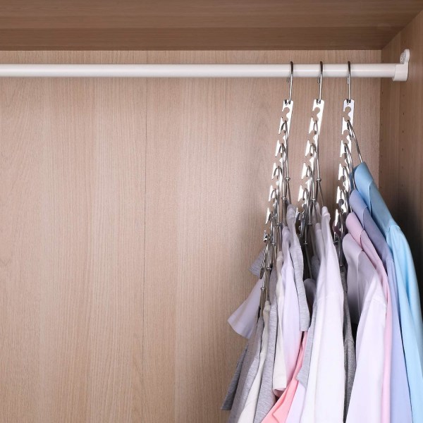 Pladsbesparende bøjler Metal bøjle Magic Cascading Hanger Closet Tøj Organizer