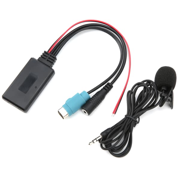 Bluetooth 5.0 AUX Kabeladapter med Mikrofon Kompatibel Alpine KCE-236B CDA-9852E CDE-9887R