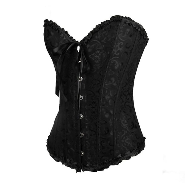 Jacquard vest shapewear, stropløst korset Black 6XL