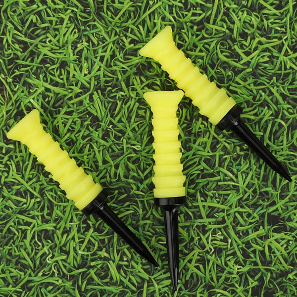 3-pak 83 mm gule elastiske golftees gummi boldholder træningsværktøj