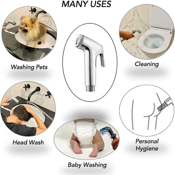 2 kpl bideesuihke, wc-suihke WC-suihku wc-puhdistukseen, lemmikkieläinten uimiseen, henkilökohtaiseen hygieniaan
