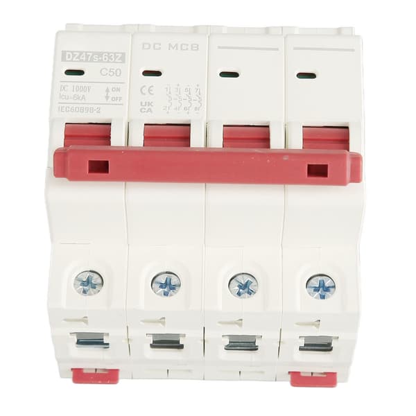 4P Mini Strømbryter 6000A Brytekapasitet Solcelle PV System DC1000V 50A