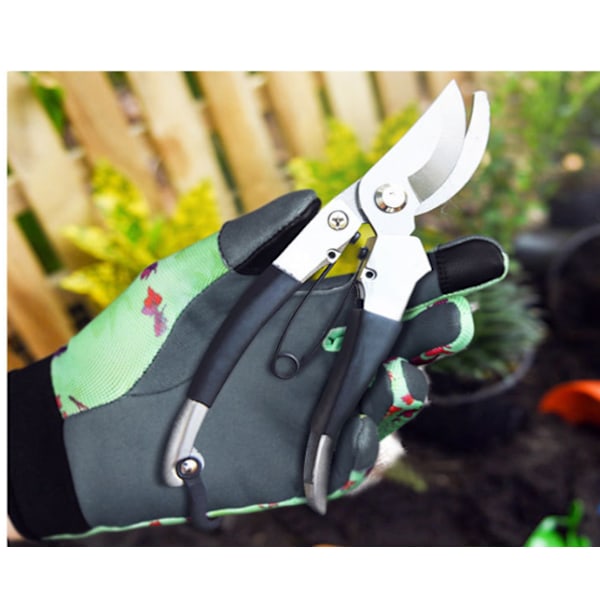 Neue Gartenhandschuhe aus Leder, Schaffell, verschleißfest, Touchscreen, Gartenarbeitshandschuhe (Grün L)