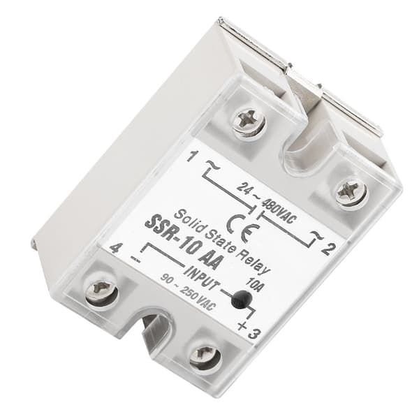 SSR 10A Solid State -relemoduuli AC-tulo 90–250 V AC-lähtö 24–480 V AC