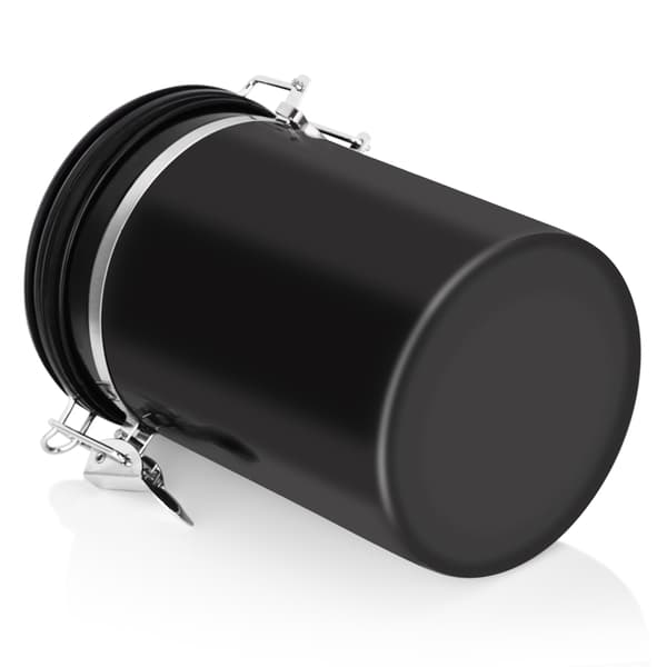 Stor Sort Lufttæt Kaffebeholder i Rustfrit Stål (1,8L)