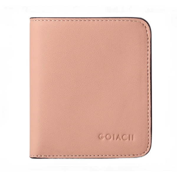 Kvinnors Compact Bifold lyxig plånbok i äkta läder light pink