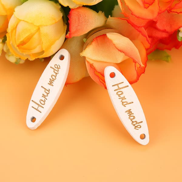 Træknapper med 2 huller - 100 stk, håndlavede, oval form, til syning, gør-det-selv, scrapbooking, håndværk