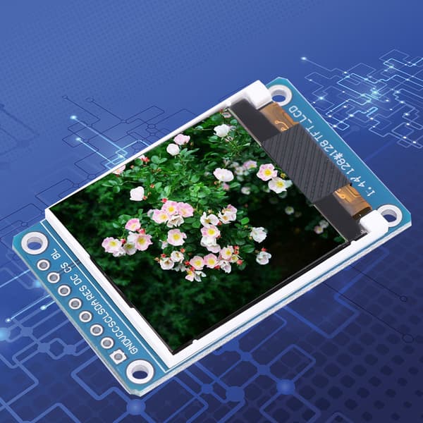 1,44 tuuman TFT LCD -näyttö 128RGB x 128 resoluutio Serial Peripheral Interface Arduinoon