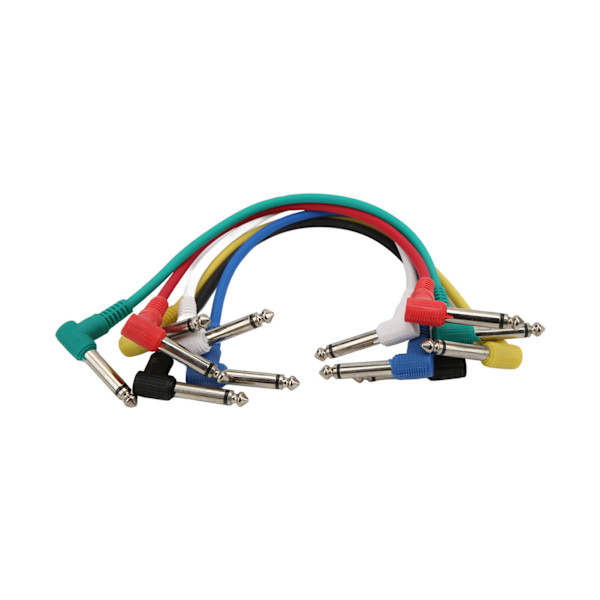 6st Gitarrbas Effektkabel Färgskärmad Brusreducerande Pedal Patch Cord