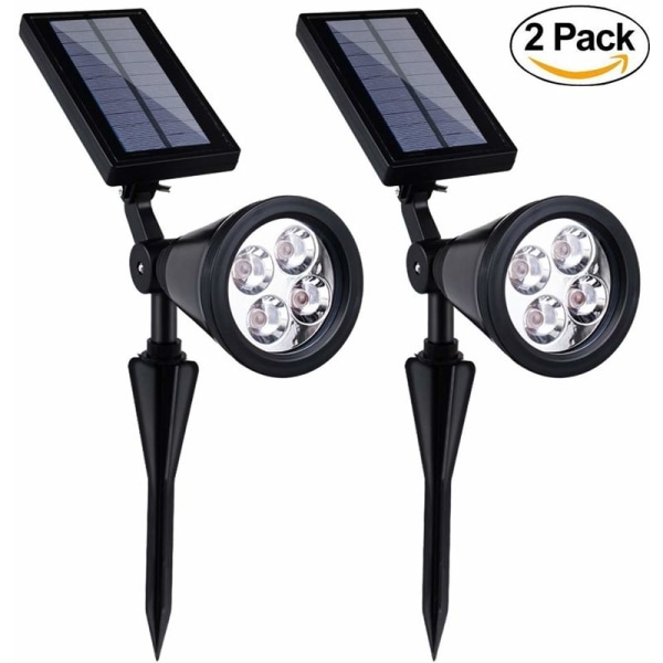 Stycken 4 lampor vitt ljus Solar mark spotlight trädgård trädgård gräsmatta LED dekorativa ljus atmosfär ljus, för inomhus