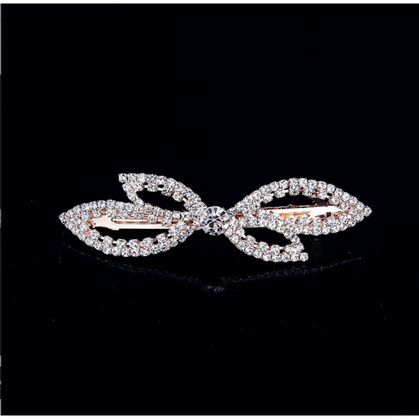 Legeringsplade Rhinestone Spring Clip (symmetrisk sommerfugl)
