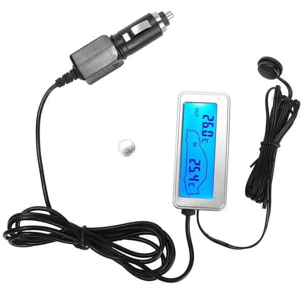 Bil Digital 12V LCD Innendørs Utendørs Termometer Temperaturmåler