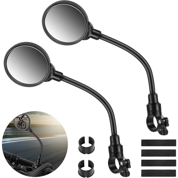 2-pack cykelspeglar för 22-32 mm styre - 3d säkerhetsspeglar, 360 justerbara och roterbara för mountainbike, racercykel, elcykel, moped