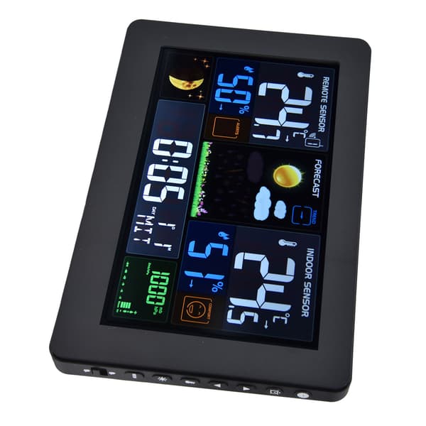 Digital Färgväderstation Multi Data Display Bakgrundsbelyst Stora Siffror Termometer Klocka för Hemmakontor US