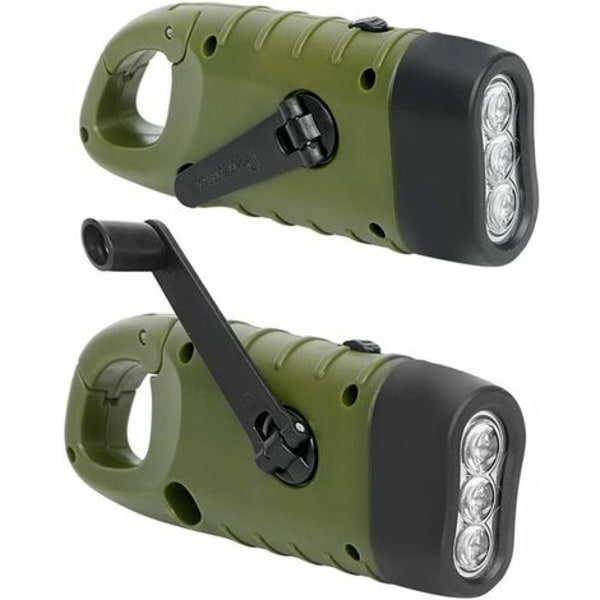 Soldriven bärbar LED-ficklampa med Dynamo-vev för camping, bergsklättring och tält