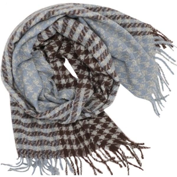 Houndstooth rutig scarf höst och vinter student sjal matchande varm scarf (brun)