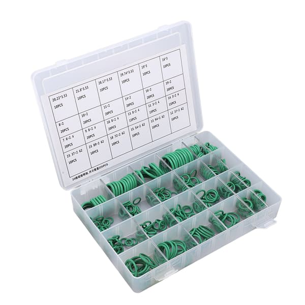 345PCS Universal Gummi O-ring Sortimentssats Dammtät Luftkonditionerings Tätningsring för Bil