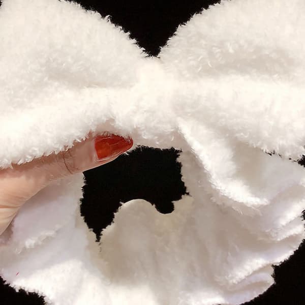 Blødt, elastisk, let, hudvenligt rosette hvidt pandebånd til ansigtsvask og makeup
