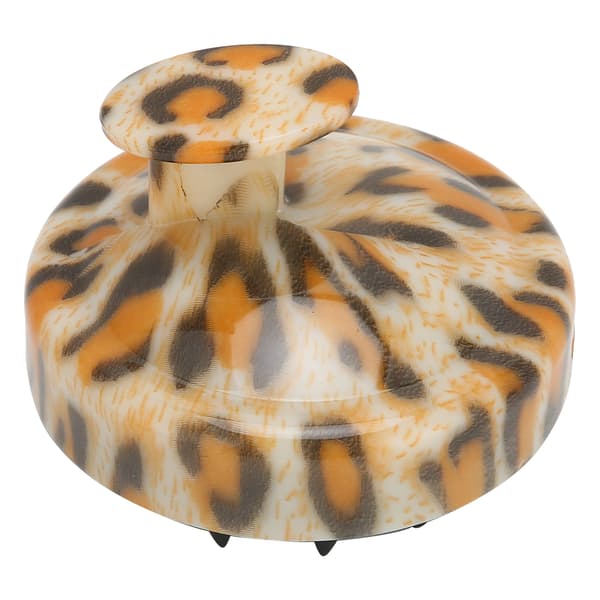 Silikon Shampoo Børste Hodebunn Eksfoliering Myk Hode Skrubber Leopard Mønster Dusjbørste