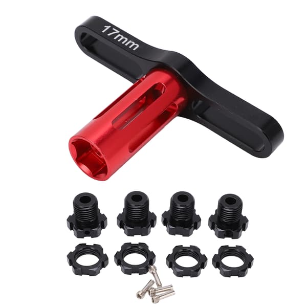 4 Sæt 17 mm Splinede Hex-møtrikker til Traxxas 5353X EREVO Summit 110 RC Bil Sort