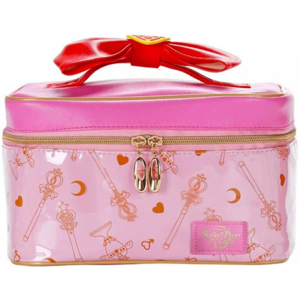 Sailor Moon Sminkväska Bärbar Resekosmetik Case Läder Makeup Organizer Present för tjejer Kvinnor, Rosa A916-968