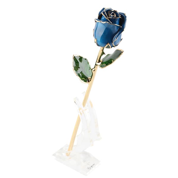 Forgyldt blå rose