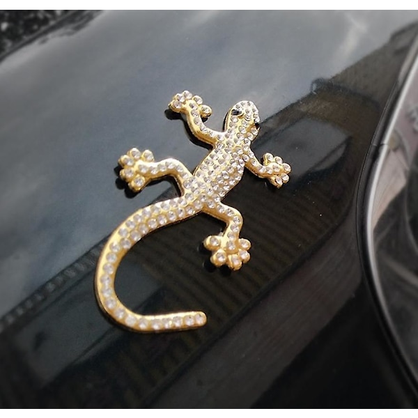 3D-kolmiulotteinen metalligekko-autotarra (kulta)