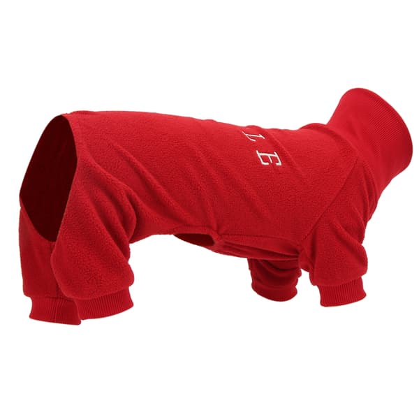 Röd Hundkappa Hög Krage Varma Vinterkläder Höstmode Husdjurskläder