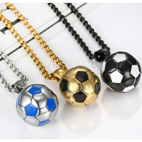 Guld fotboll hänge personlighet herrhalsband blue