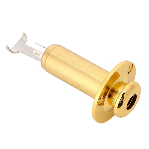 Guld Holdbar Metal End Pin 635mm 14 Output Jack Socket til Akustisk Elektrisk Guitar
