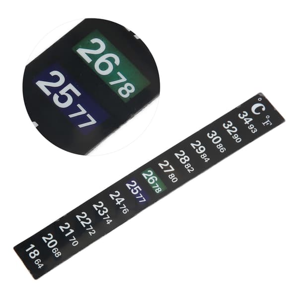 Digital Selvklæbende Termometer Sticker 18C til 34C Akvarietemperatur Mærkat Lang Strimmel