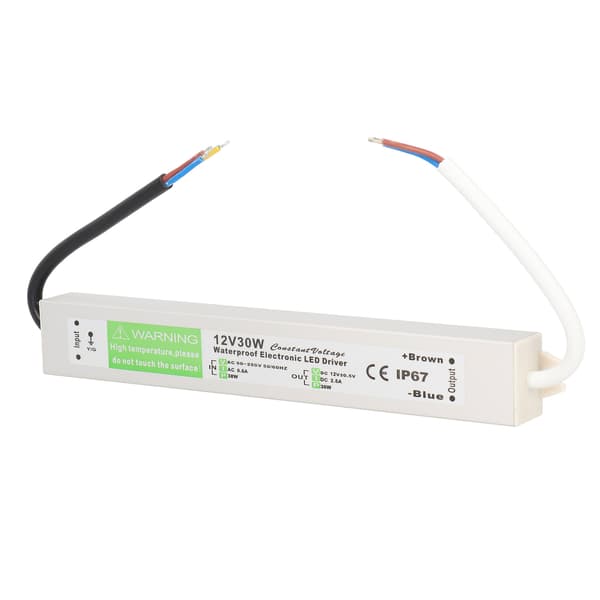 30W AC90-250V Vanntett Strømforsyning Transformator Adapter Tynn LED Driver DC12V