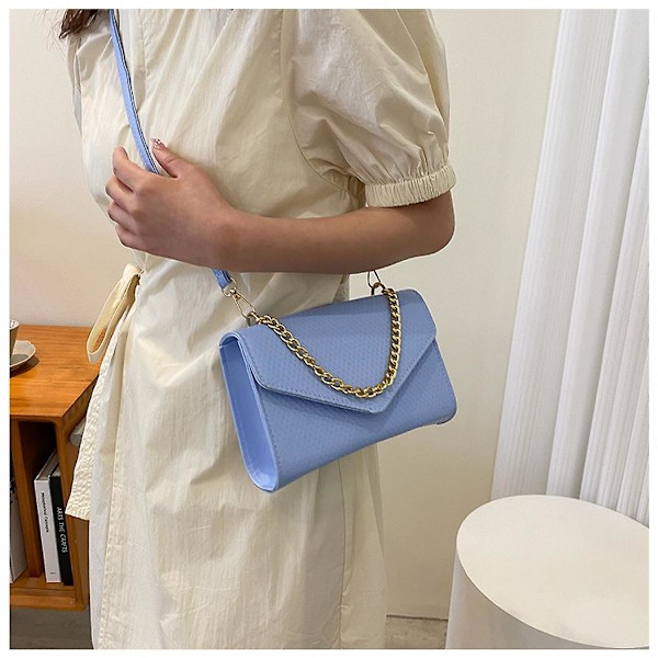 Klassisk sommar Dammode En axelväska Handväska Messenger Chain Bag Vit)