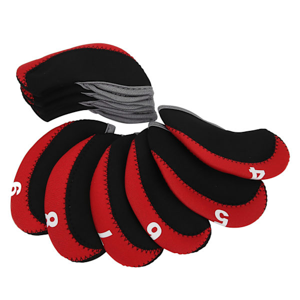 10 st Röda Golf Iron Head Covers Putter Club Protector Set