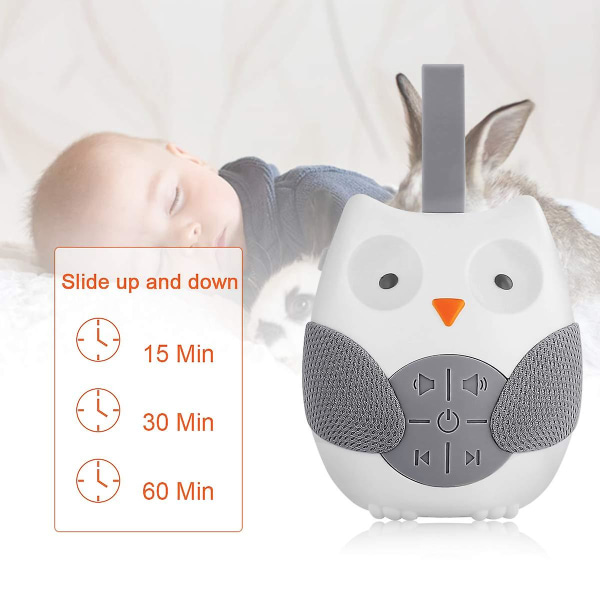 Baby Sleep Succette Shusher, lugnande uggla ljudmaskiner Hjälp Baby present 12 lugnande ljud och 2 timer för resande barnvagn