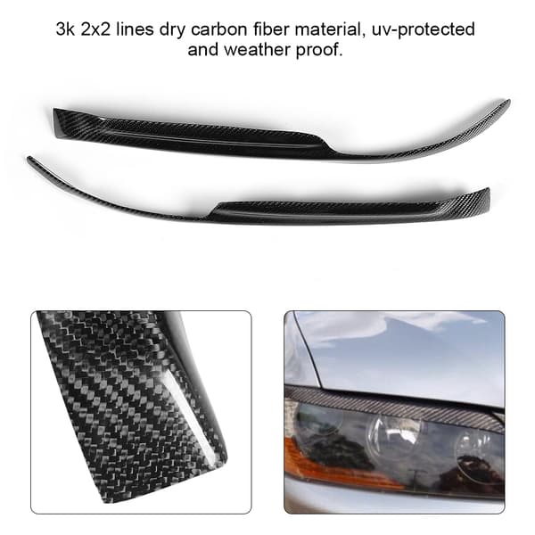 Karbonfiber Øyenbryn Dekorasjon til Frontlykter for Mitsubishi EVO 7-9 2003-2007
