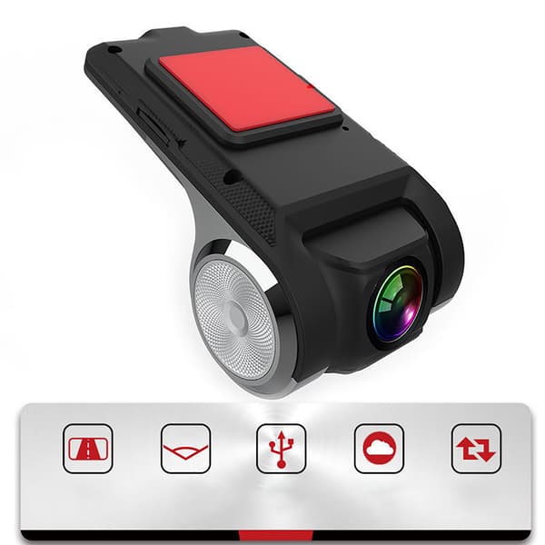 Bil USB Dashcam 1080P Enkeltopptak Frontmontert Videobåndopptaker HD Klar Visjon Android DVR