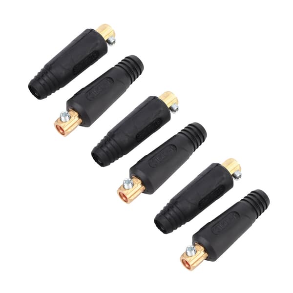 6 st koppar Euro Style svetskabelsnabbkoppling 200-400A svetstrådskontakt 10-25 mm