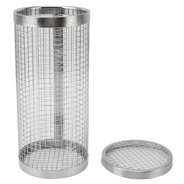 Grillkurv i rustfrit stål, cylinder, rullegaffel, krog til udendørs camping