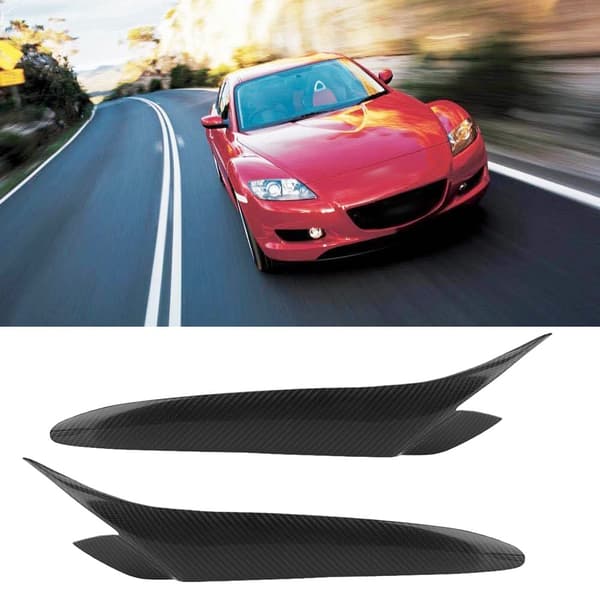 Ægte Kulfiber Forlygte Øjenbryn Øjenlåg Trim til Mazda RX-8 2004-2008