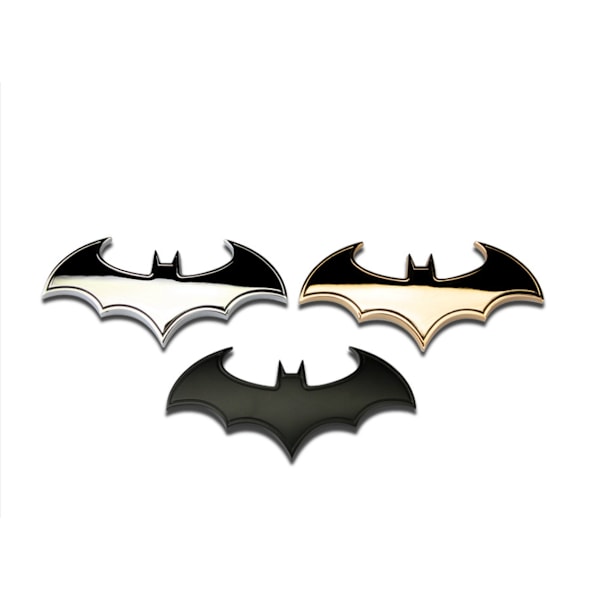 Metall Batmobile-logotyp Modifierad kroppsdekal Cover Etikett sidoetikett (Bat Gold)