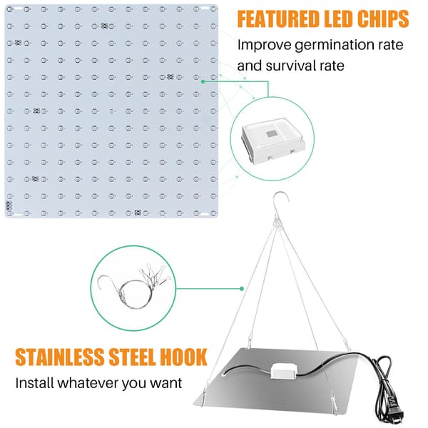 Fuld Spektrum LED Plantelys 12W Panel til Indendørs Planter