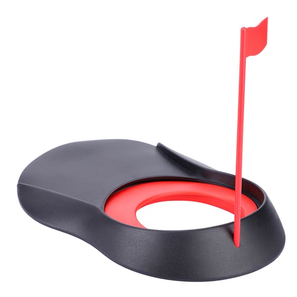 Golf Putting Cup Hål Träningshjälp Flagga Set Inomhus Utomhus Röd