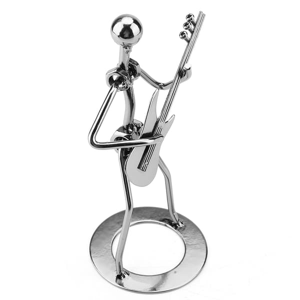 Jern Gitarspiller Musiker Statue Samleobjekt Dekor Gave