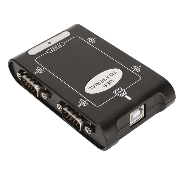 4 Port USB till RS232 Seriell Adapter DB9 COM Backup Funktion Kompakt för Windows 10 8 7